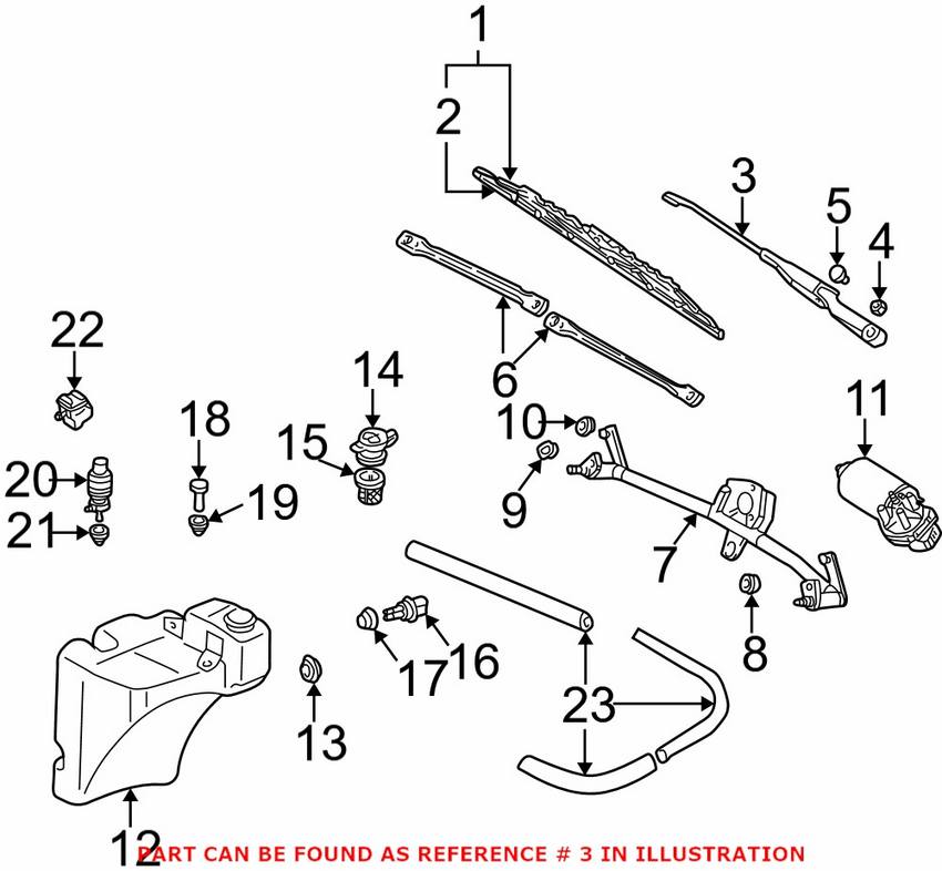 Audi Windshield Wiper Arm - Driver Side 4B1955407D