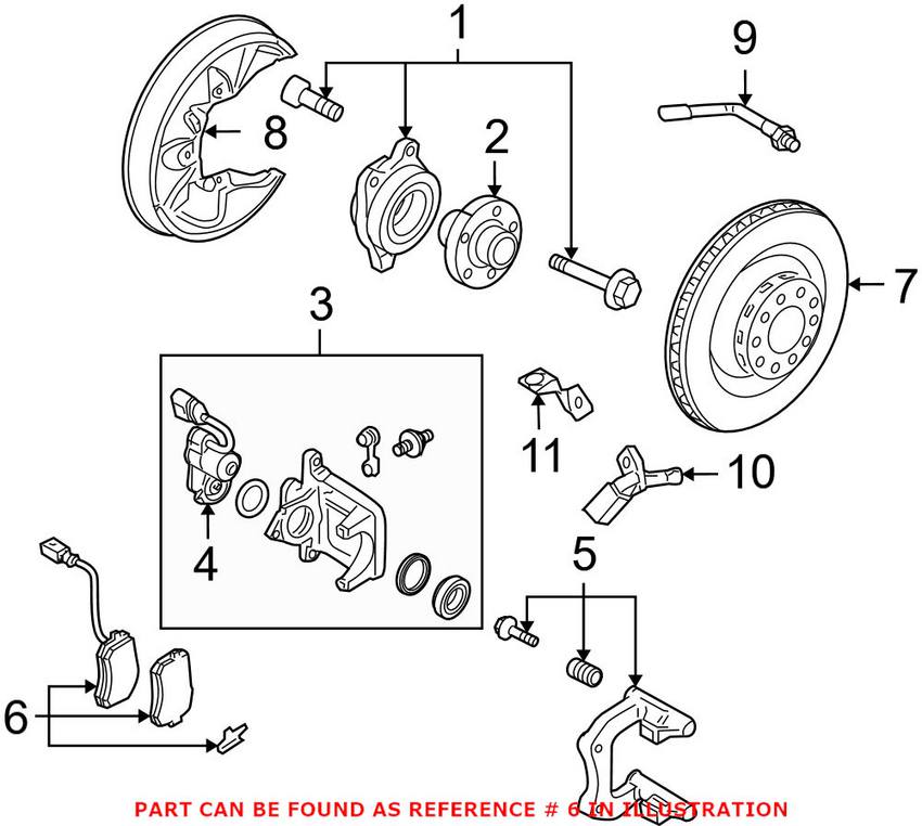 Audi Disc Brake Pad Set - Rear 4B3698451A