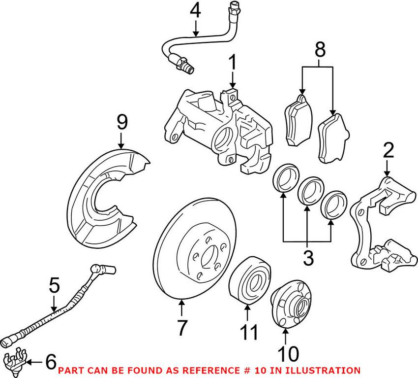 Audi VW Wheel Hub - Front (82mm) 4D0407613E