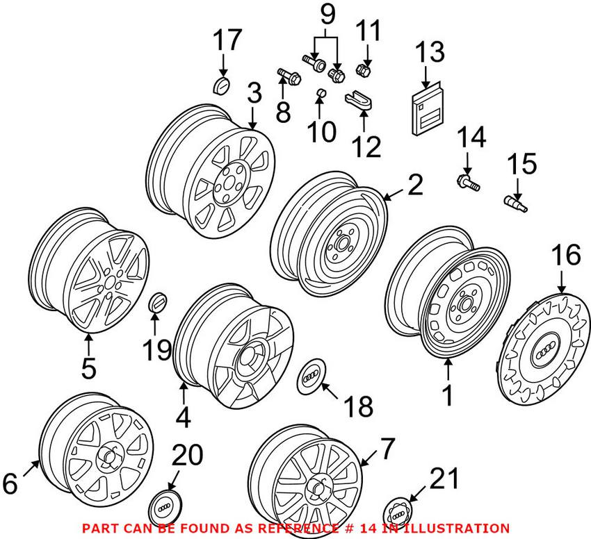 Audi BMW Tire Pressure Monitor Sensor Valve Stem Kit 4D0601361