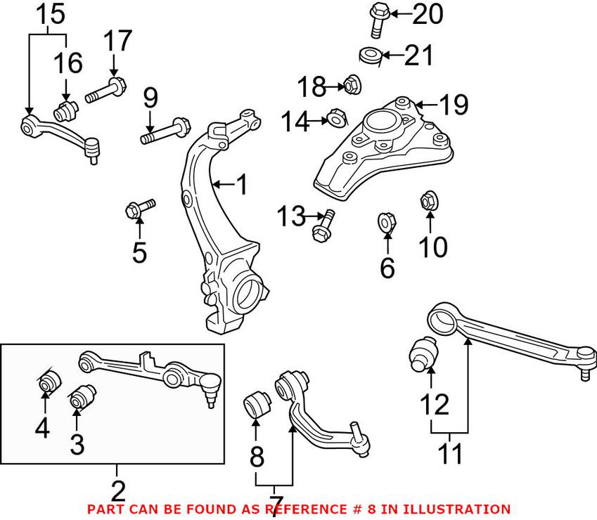 Audi VW Control Arm Bushing - Front Lower Inner Rearward (75mm) 4E0407183H