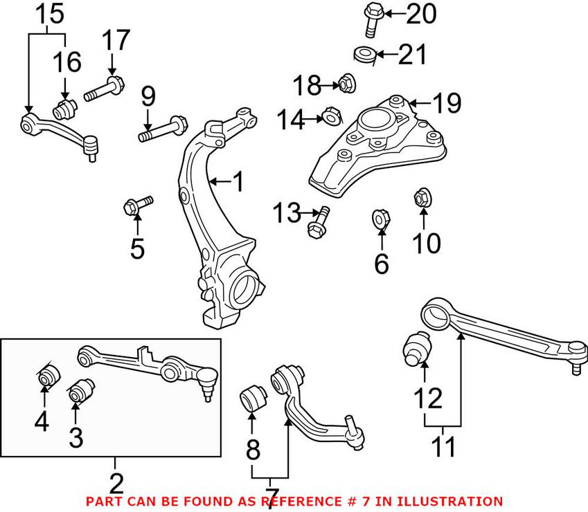 Audi VW Control Arm - Front Driver Side Lower Rearward 4E0407693N