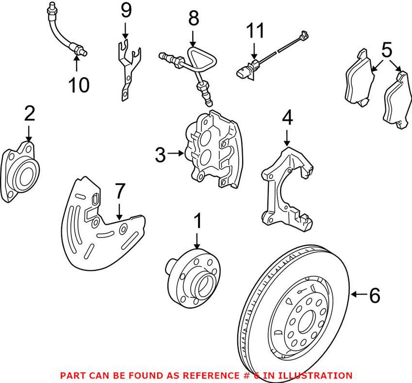 Audi VW Disc Brake Rotor - Front (360mm)