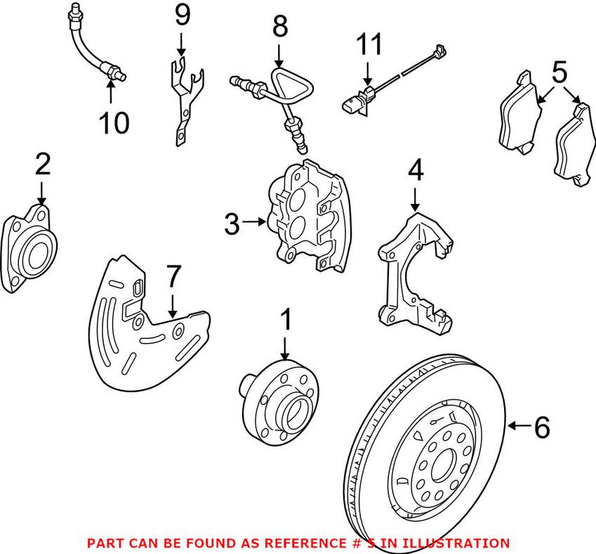 Audi VW Disc Brake Pad Set - Front (w/ Wear Sensor) 4E0698151J