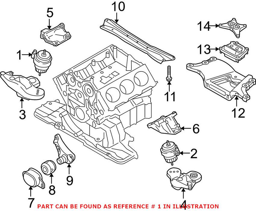 Audi Engine Mount - Passenger Side (Electric) 4F0199382BL