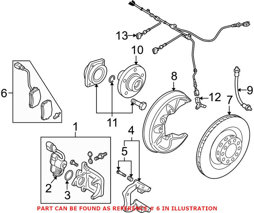 Audi VW Disc Brake Pad Set - Rear 4F0698451D