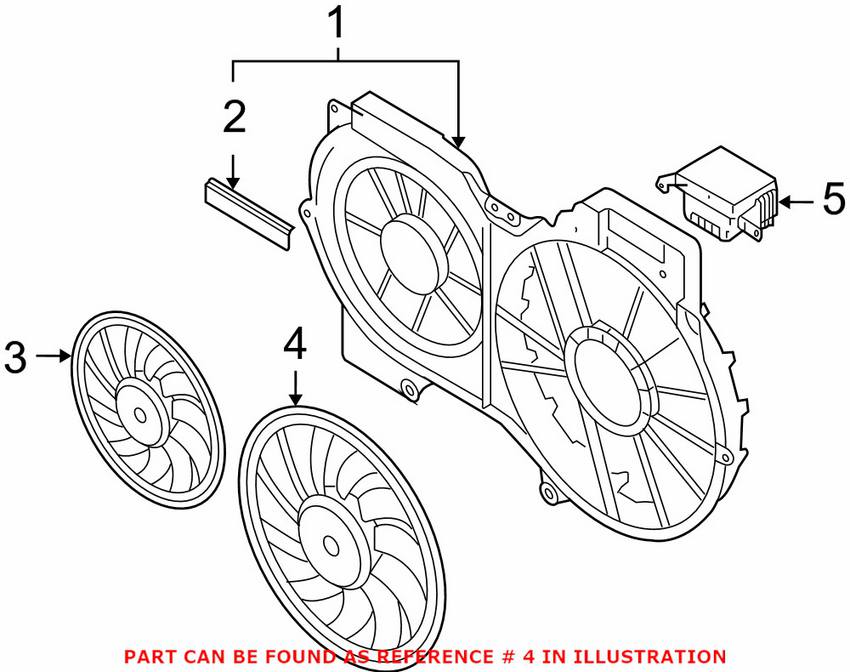 Audi Auxiliary Cooling Fan Assembly 4F0959455