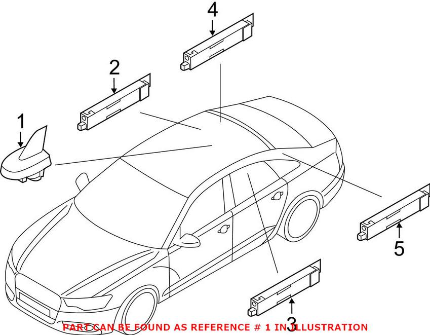 Audi Radio Antenna Mast 4G0035503KGRU