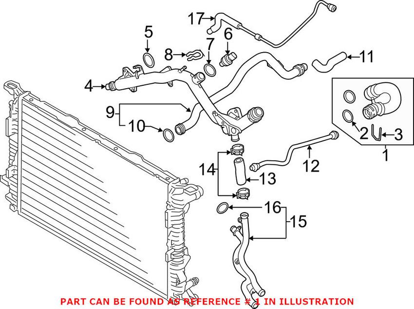 Audi Radiator Coolant Hose - Upper 4G0122101