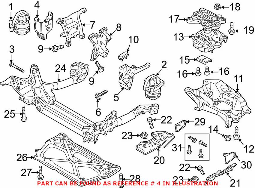 Audi Engine Mount Bracket - Passenger Side 4G0399060E