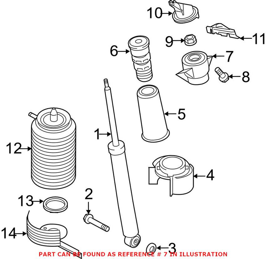 Audi Shock Mount - Rear 4G0513353C