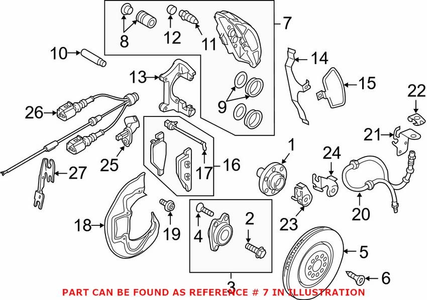 Audi Disc Brake Caliper - Front Driver Side 4G0615123E