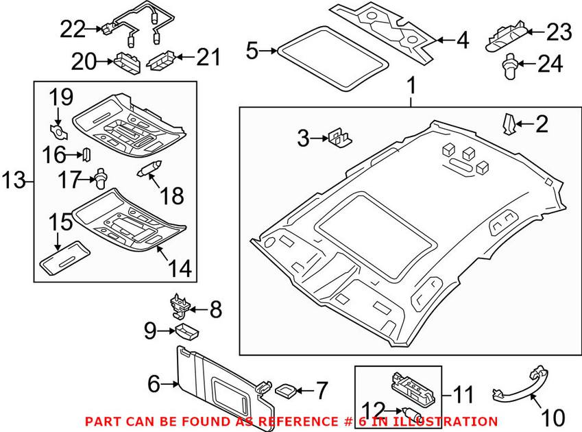 Audi Sun Visor - Driver Side 4G0857551AJY1