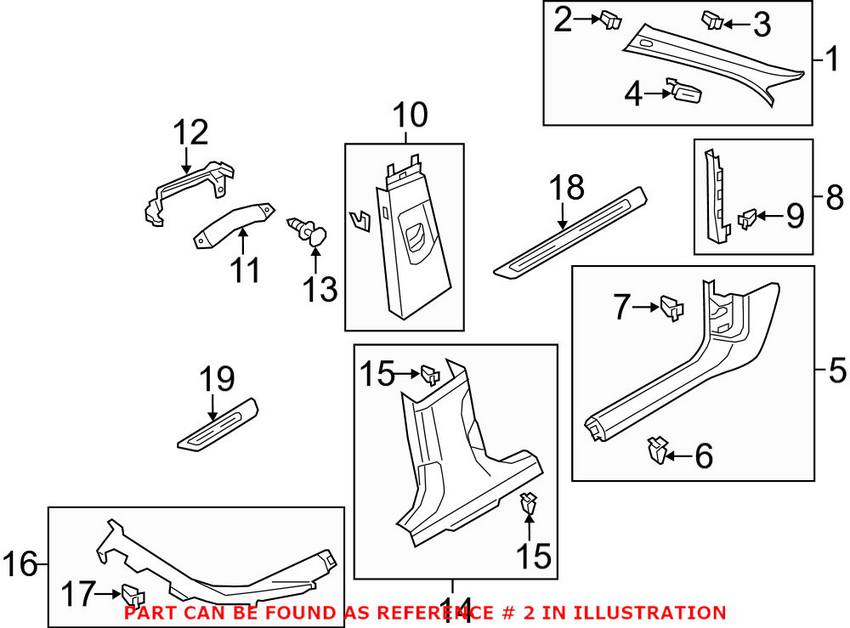 Audi Quarter Panel Trim Panel Clip 4G0867276