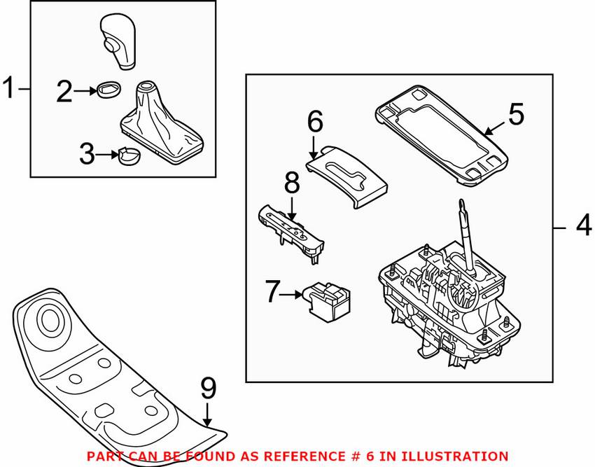 Audi Automatic Transmission Shift Cover Plate 4G1919065A