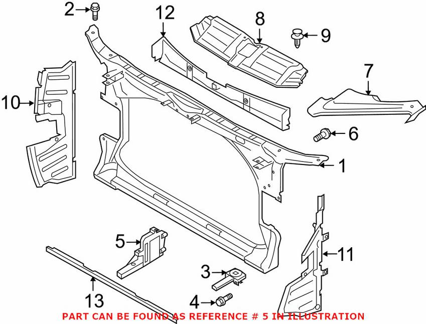 Audi Radiator Support Bracket - Driver Side 4G8805607