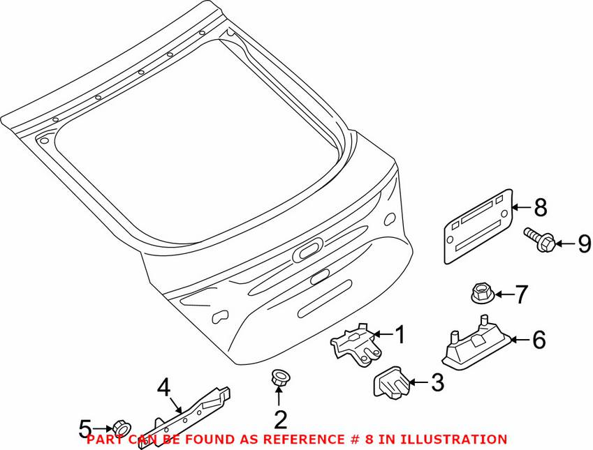 Audi License Plate Bracket - Rear 4G88271139B9