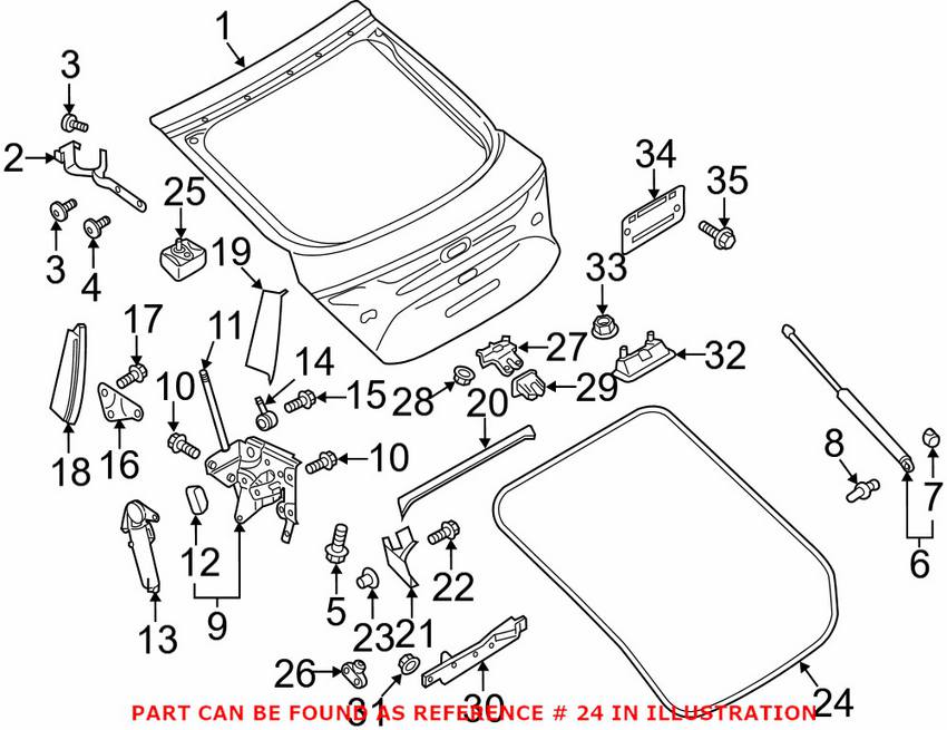 Audi Hatch Seal - Rear 4G8827705B