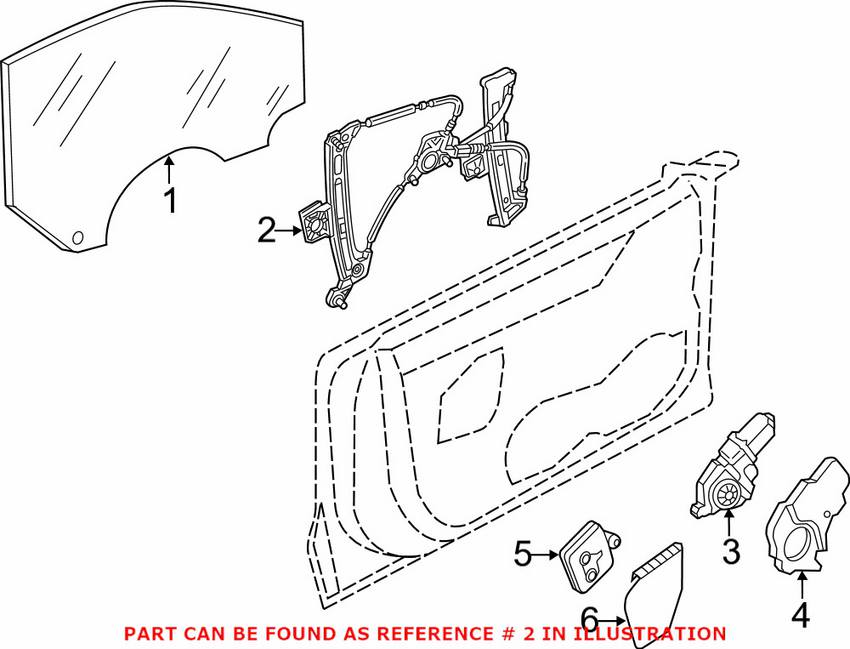 Audi Window Regulator - Front Driver Side 4G8837461B