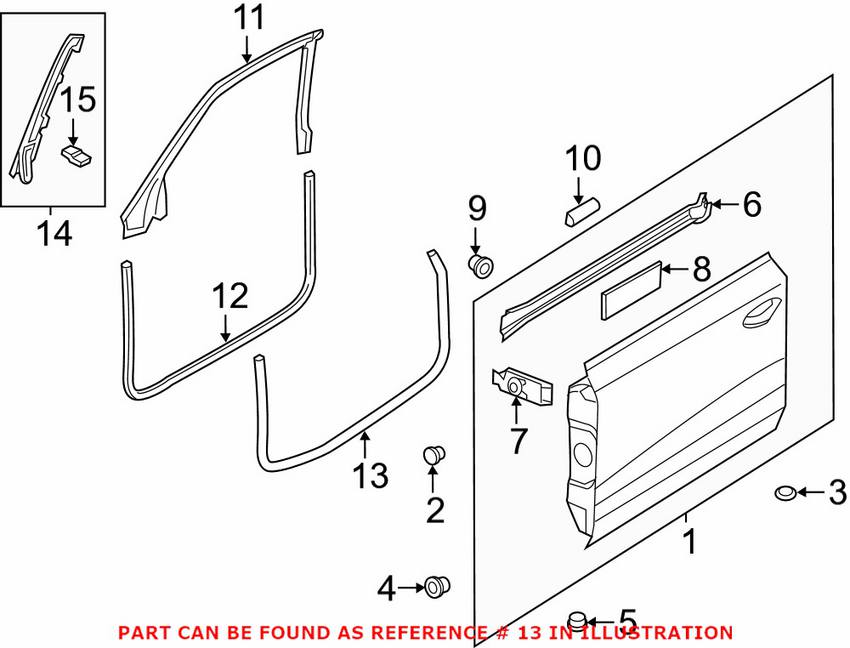 Audi Door Seal - Front Passenger Side Outer