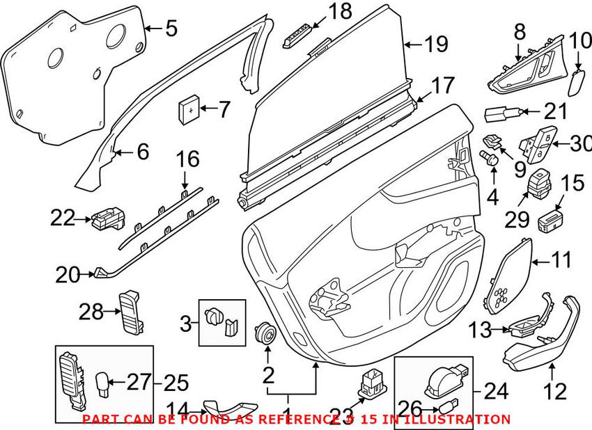 Audi Ash Tray - Rear Driver Side 4G8857405A6PS