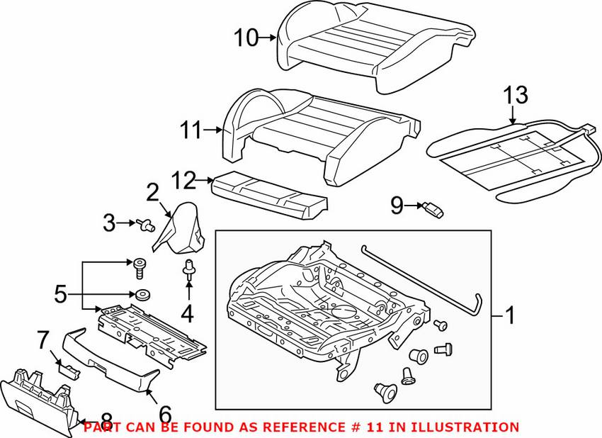 Audi Seat Cushion Pad - Front Passenger Side 4G8898522AC