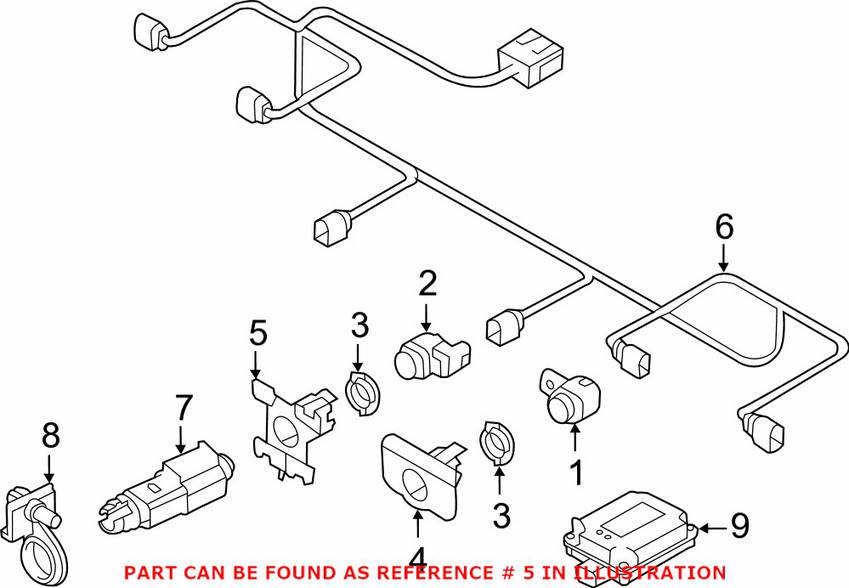 Audi Parking Aid Sensor Bracket - Front Passenger Side Inner 4G8919268N