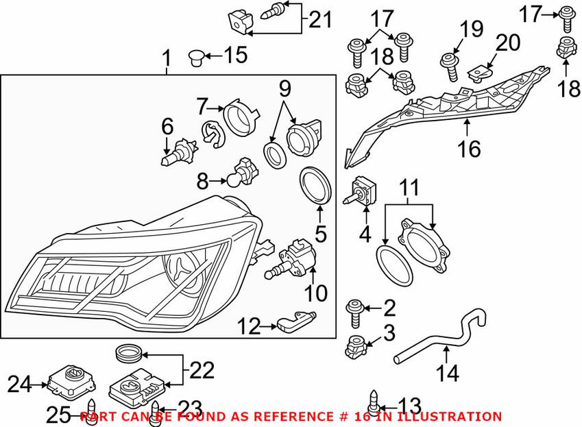Audi Headlight Bracket - Driver Side 4G8941453A