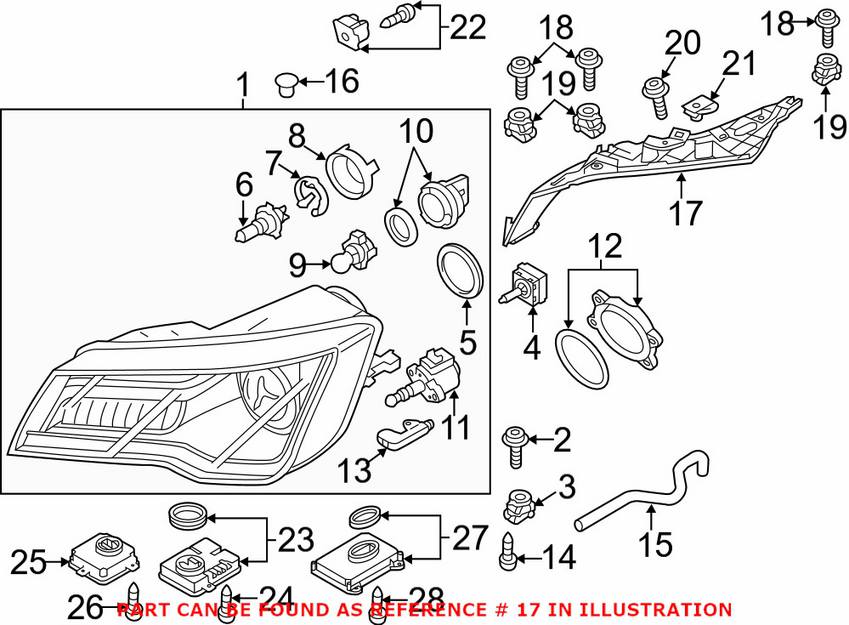 Audi Headlight Bracket - Passenger Side 4G8941454A