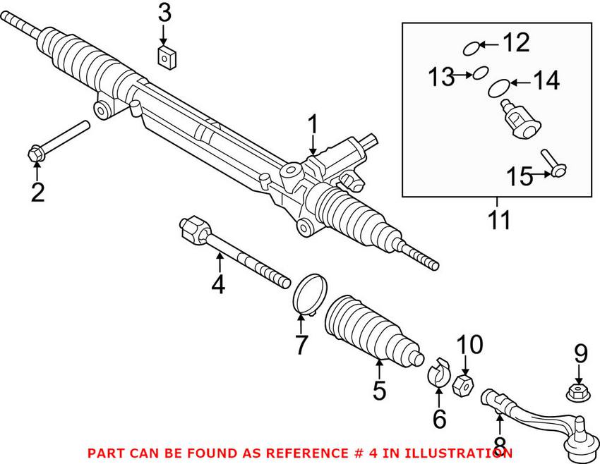 Audi Tie Rod - Front Inner 4H0422810A