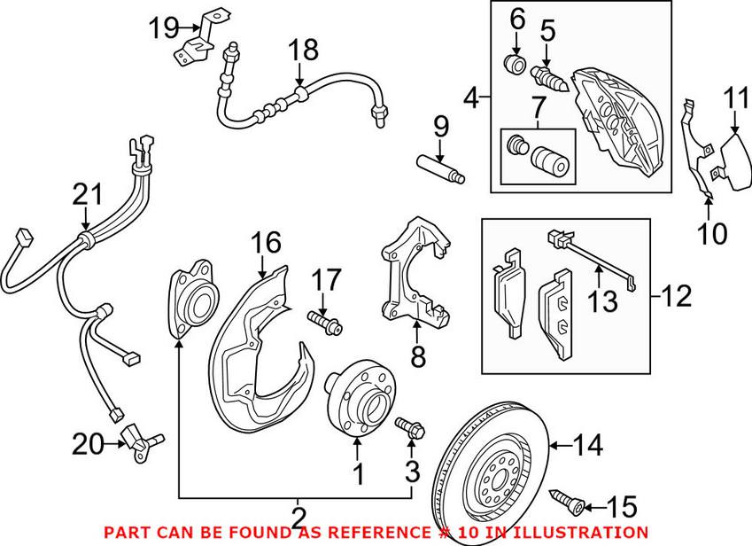 Audi Disc Brake Anti-Rattle Clip - Front 4H0615269A