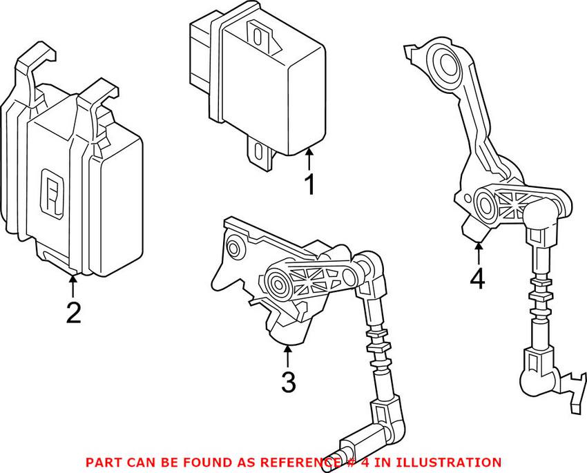 Audi Headlight Level Sensor - Rear Passenger Side 4H0941310C