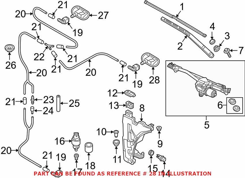 Audi Windshield Washer Nozzle - Front Driver Side 4H0955987C