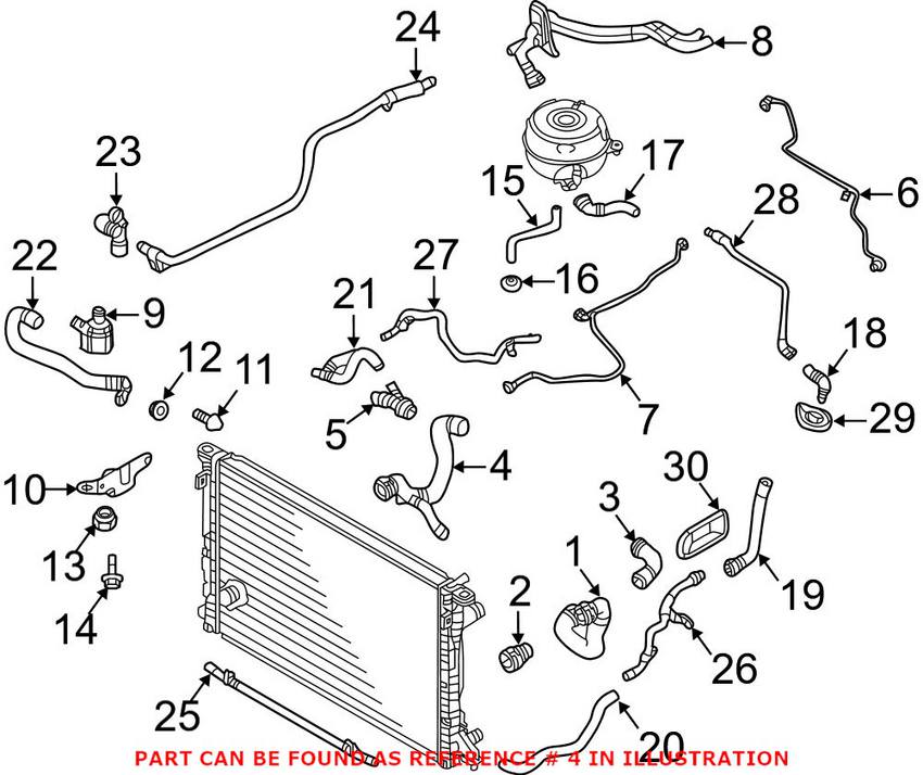 Audi Radiator Coolant Hose - Lower