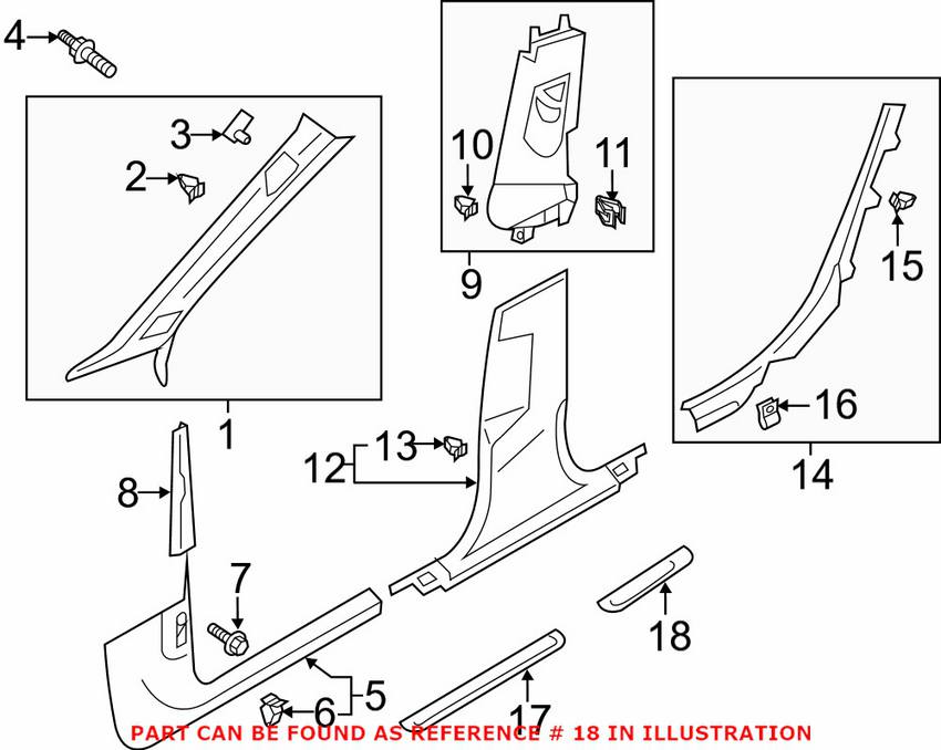 Audi Door Sill Plate - Rear Driver Side