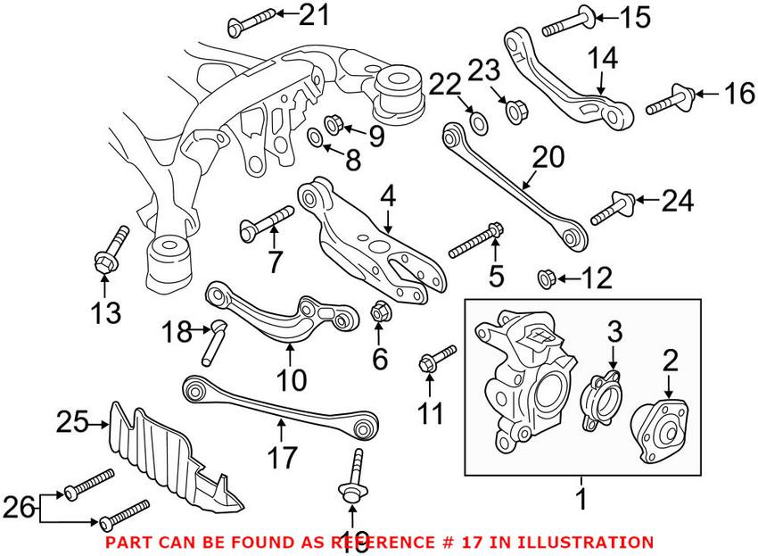 Audi Suspension Trailing Arm - Rear Passenger Side