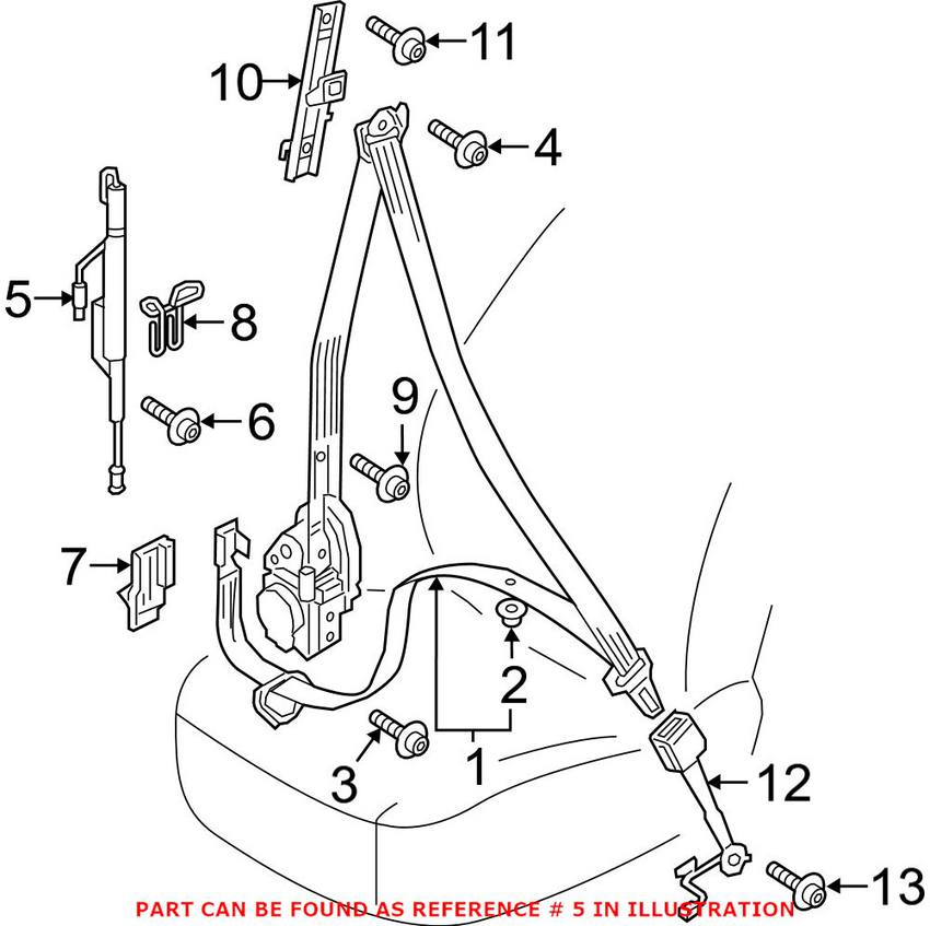 Audi Seat Belt Pretensioner Front Driver Side 4m0857619a Genuine Vw