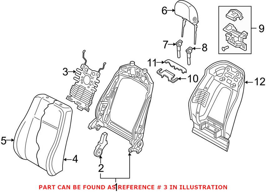 Audi Seat Lumbar Support Cushion 4M0881879B