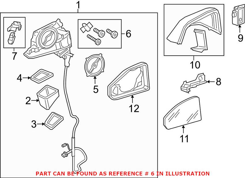 Audi Door Mirror Hardware Kit 4M0898011