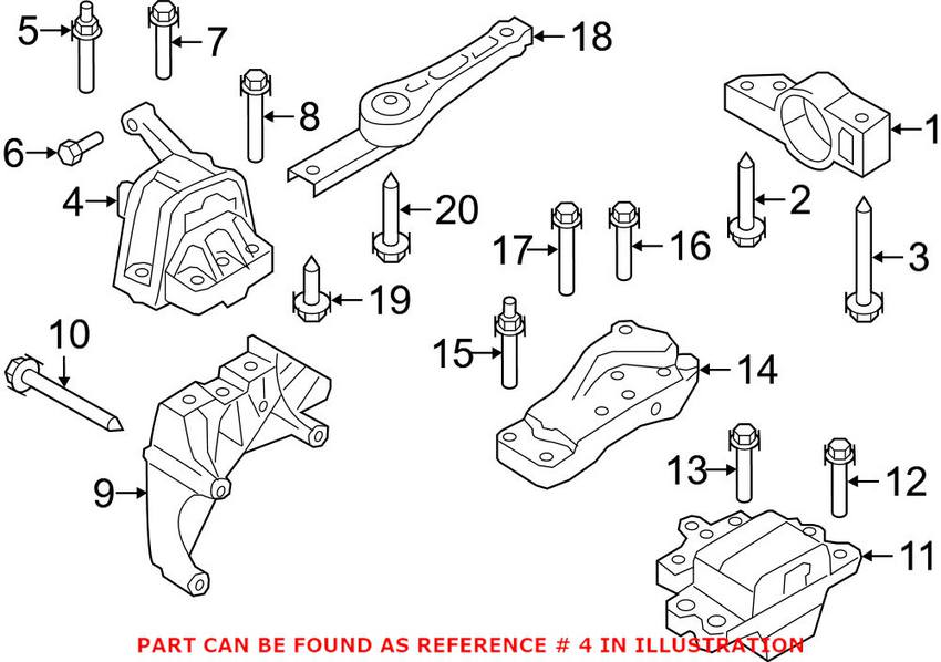 VW Engine Mount - Passenger Side 5N0199262K