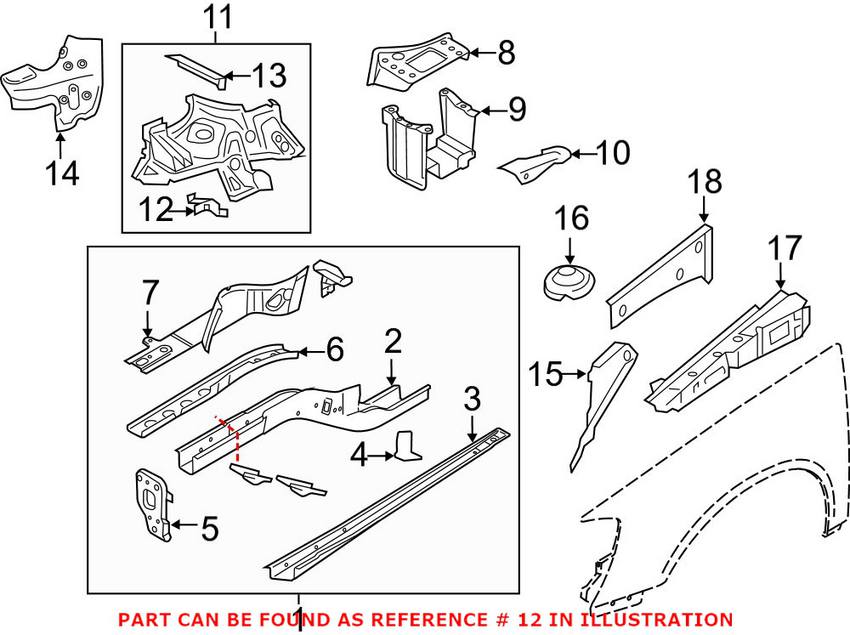 Audi VW Headlight Bracket - Front Driver Side 5N0803641A