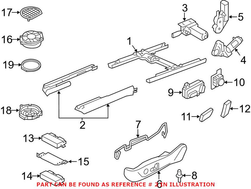 VW Seat Track Cover - Front 5N0881347A9B9