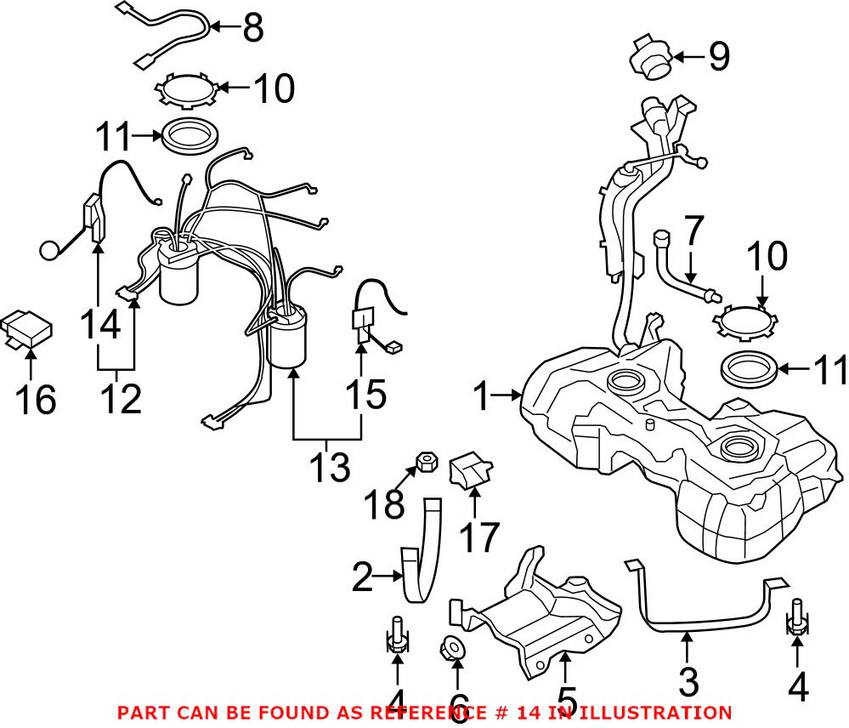 VW Fuel Tank Sending Unit - Passenger Side 5N0919673K