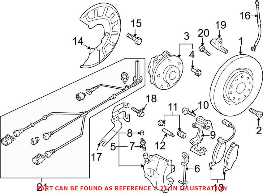 VW ABS Wheel Speed Sensor Wiring Harness - Front Driver Side 5N0927903M