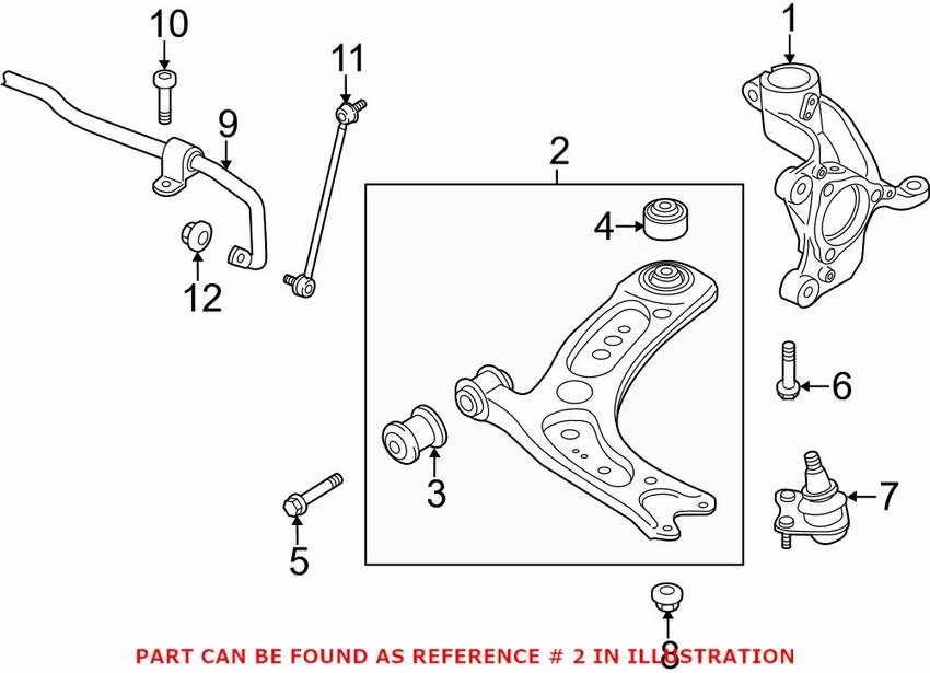 Audi VW Control Arm - Front Driver Side (w/o Ball Joint) 5Q0407151R