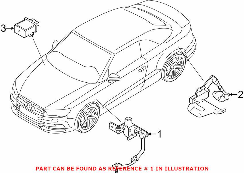 Audi Suspension Ride Height Sensor - Front Passenger Side 5Q0412522C