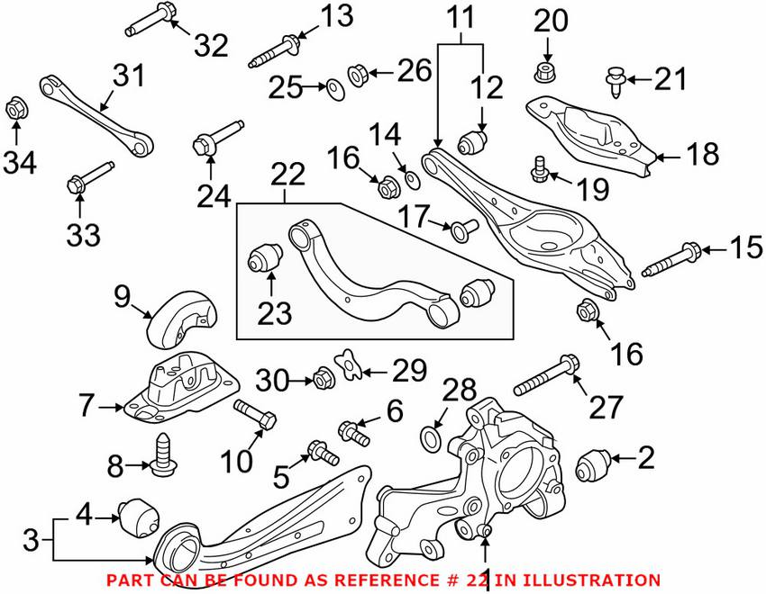 Audi VW Control Arm - Rear Upper 5Q0505323D