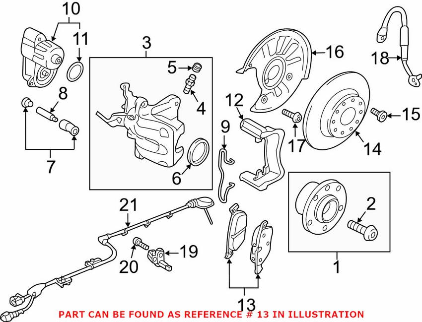 VW Disc Brake Pad Set - Rear 5Q0698451P