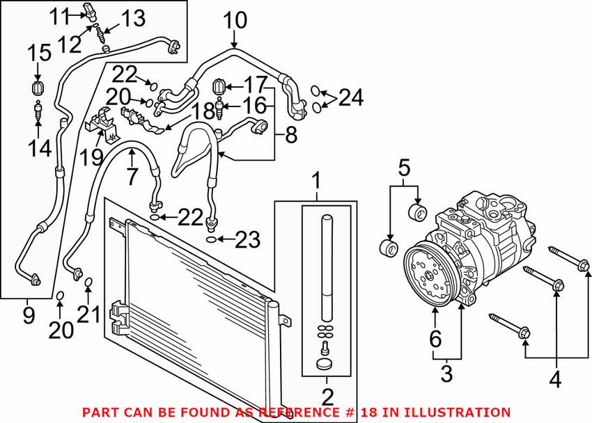 VW A/C Refrigerant Line Clamp 5Q0820774