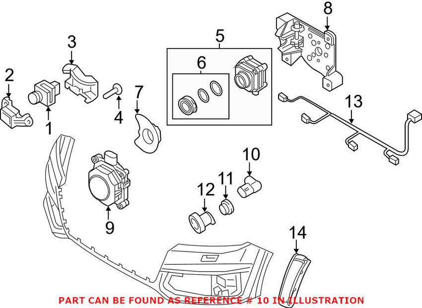 Audi VW Park Assist Sensor - Front Outer 5Q0919297BGRU